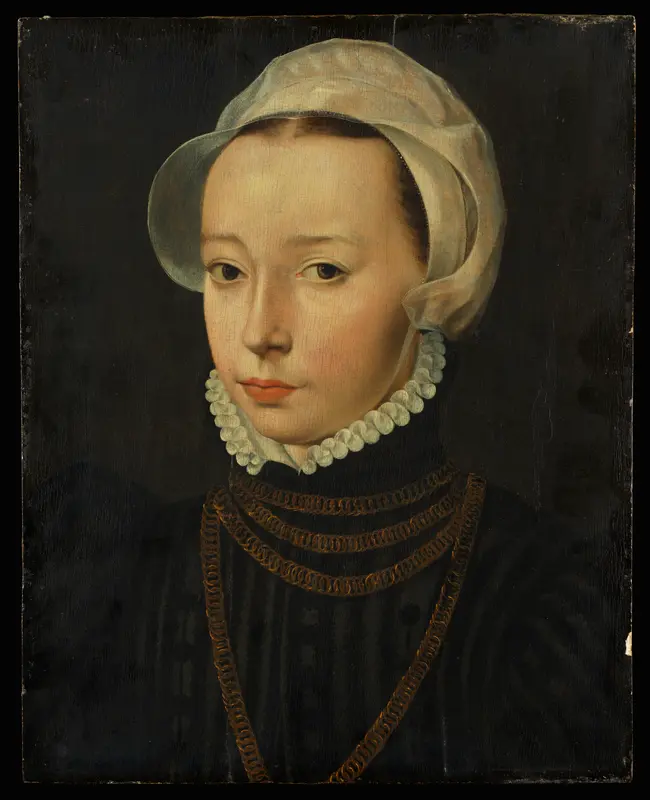 Portrait of a Young Woman Wall Art by Pieter Jansz. Pourbus - High-Resolution Digital Print