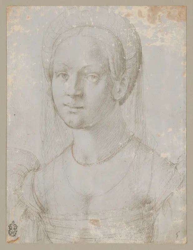 Portrait of a Young Woman Wall Art by Pier Francesco Foschi (Pier Francesco Toschi) - High-Resolution Digital Print