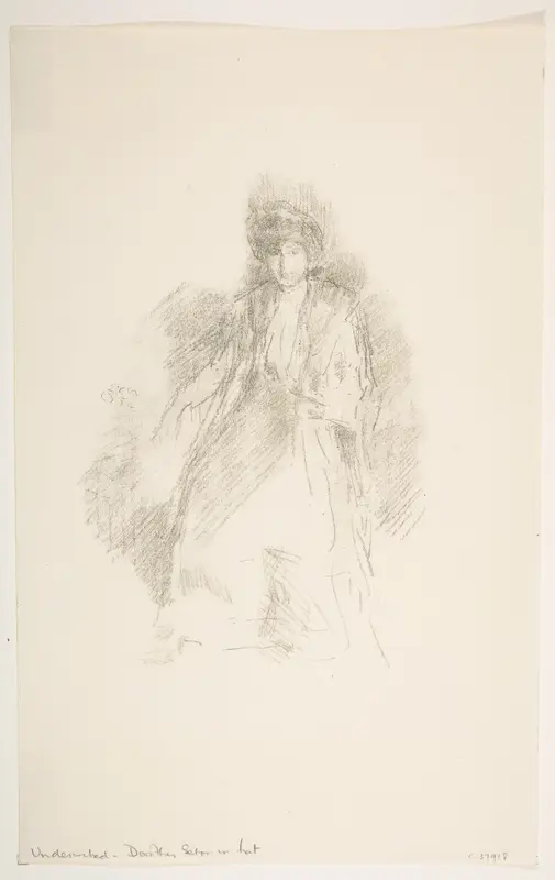 Portrait of a Young Woman Wearing a Hat (Miss Seaton) (Dorothy Seaton in a Hat) Wall Art by James McNeill Whistler - High-Resolution Digital Print