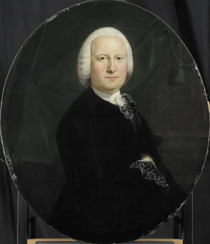 Portrait of Adriaan du Bois, Director of the Rotterdam Chamber of the Dutch East India Company, elected 1742 Wall Art by Jean Humbert - High-Resolution Digital Print