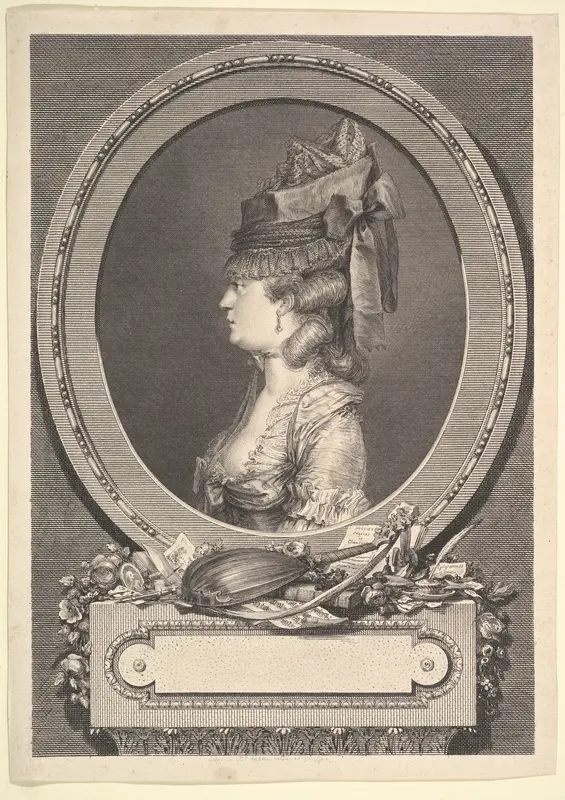 Portrait of Adrienne-Sophie Marquise de *** Wall Art by Augustin de Saint-Aubin - High-Resolution Digital Print