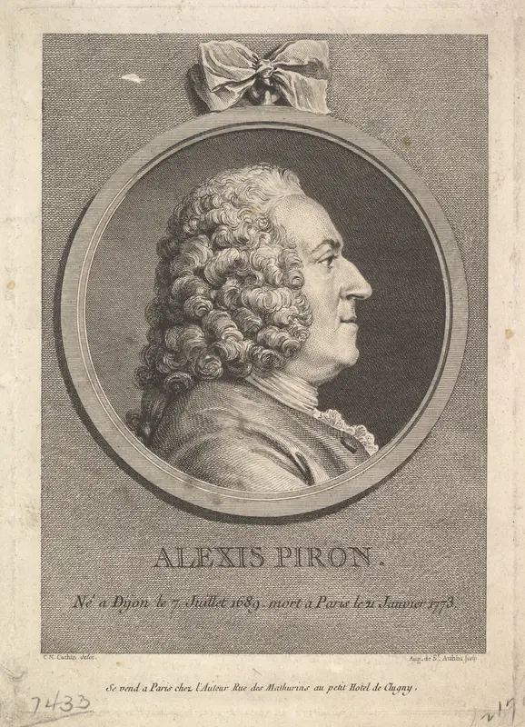 Portrait of Alexis Piron Wall Art by Augustin de Saint-Aubin - High-Resolution Digital Print