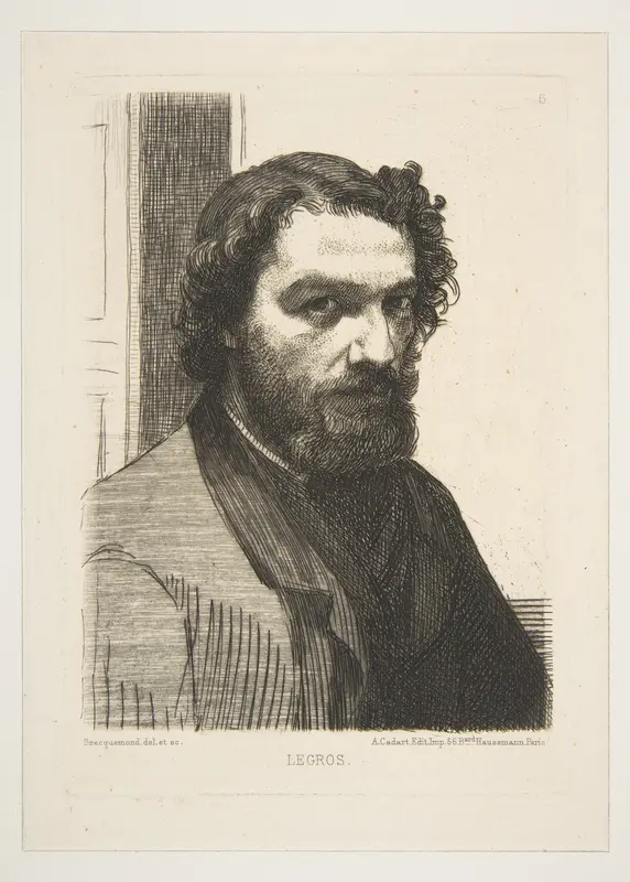 Portrait of Alphonse Legros Wall Art by Félix Bracquemond - High-Resolution Digital Print