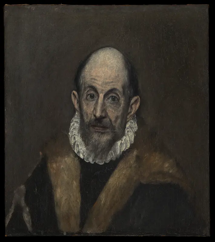 Portrait of an Old Man Wall Art by El Greco (Domenikos Theotokopoulos) - High-Resolution Digital Print