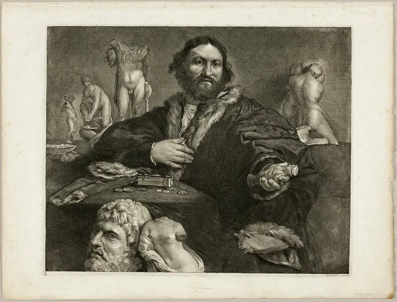 Portrait of Andrea Odoni, from Cabinet Reynst (Variarum imaginum a celeberrimis artificibus pictarum Caelaturae; Engravings of various images painted by famous artists)