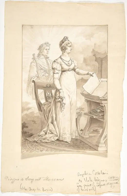 Portrait of Angelica Catalani de Valabrègue Wall Art by Antoine Louis François Sergent Marceau - High-Resolution Digital Print