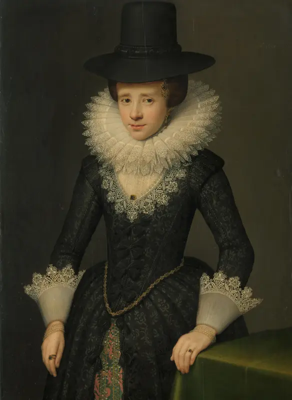 Portrait of Anna Boudaen Courten (1599-1622) Wall Art by Unknown - High-Resolution Digital Print