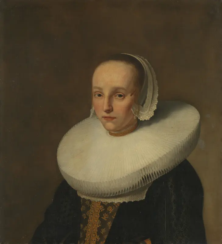 Portrait of Anna van der Does (1609-1650) Wall Art by Unknown - High-Resolution Digital Print