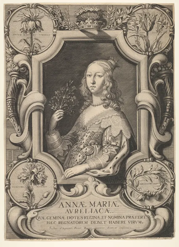 Portrait of Anne Marie Louise d'Orléans Wall Art by Jeremias Falck - High-Resolution Digital Print