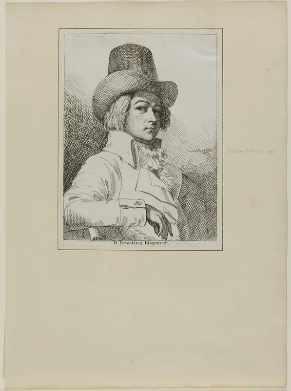 Portrait of B. Reading, Engraver Wall Art by Samuel De Wilde - High-Resolution Digital Print