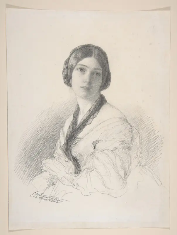 Portrait of Baroness Gudin, née Margareth Louis Hay Wall Art by Franz Xaver Winterhalter - High-Resolution Digital Print