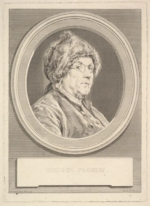 Portrait of Benjamin Franklin Wall Art by Augustin de Saint-Aubin - High-Resolution Digital Print