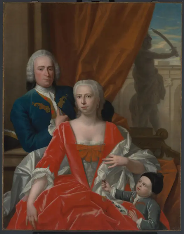 Portrait of Berend van Iddekinge, Johanna Maria Sichterman, and their Son Jan Albert Wall Art by Philip van Dijk - High-Resolution Digital Print
