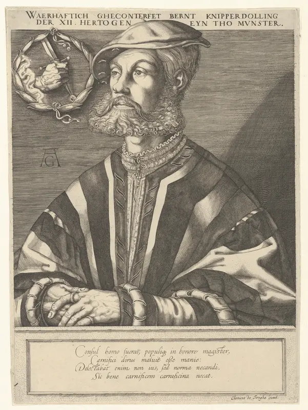 Portrait of Bernt Knipperdolling, a leader of the Münster Anabaptists Wall Art by Jan Muller - High-Resolution Digital Print