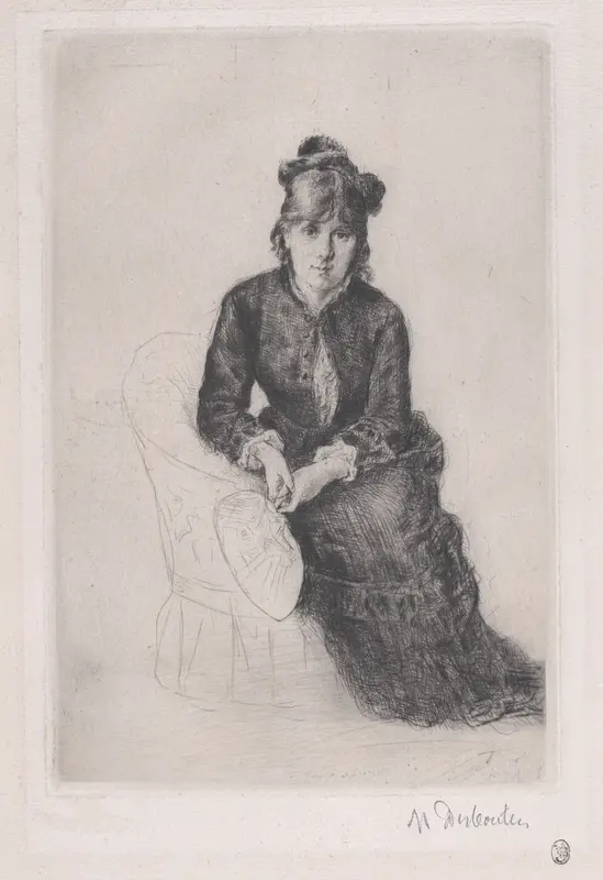 Portrait of Berthe Morisot Wall Art by Marcellin Desboutin - High-Resolution Digital Print