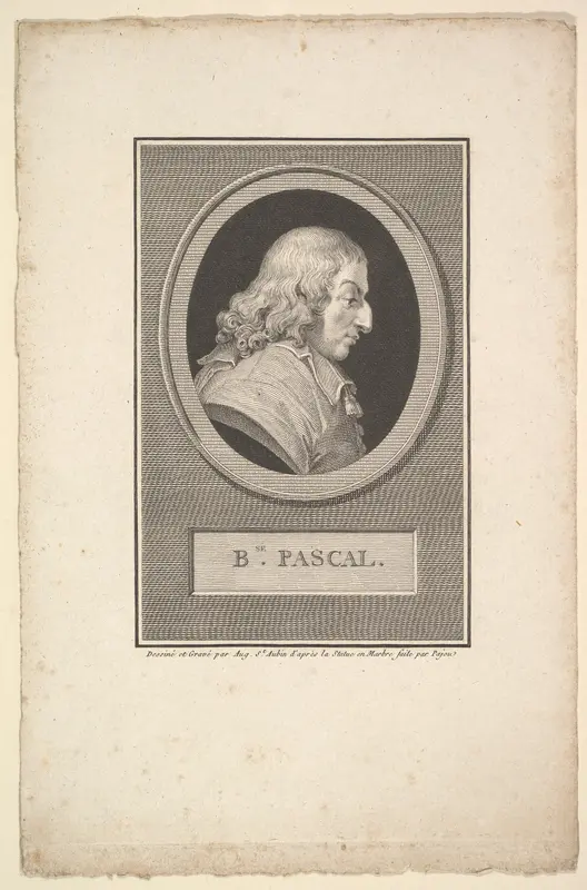 Portrait of Blaise Pascal Wall Art by Augustin de Saint-Aubin - High-Resolution Digital Print