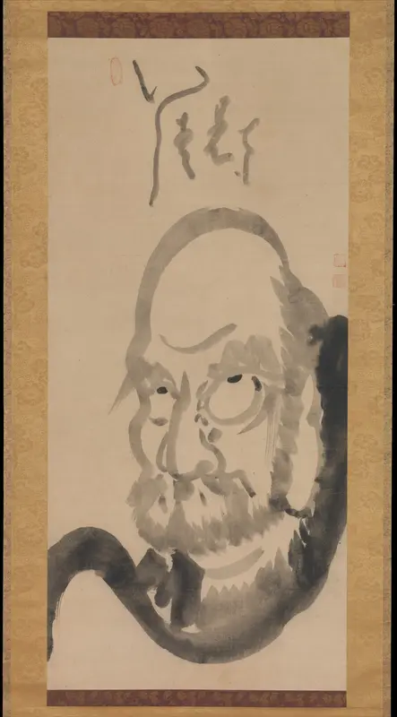 Portrait of Bodhidharma Wall Art by Hakuin Ekaku - High-Resolution Digital Print