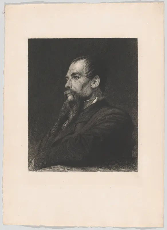 Portrait of Captain Burton, from "The Portfolio" Wall Art by Léopold Flameng - High-Resolution Digital Print