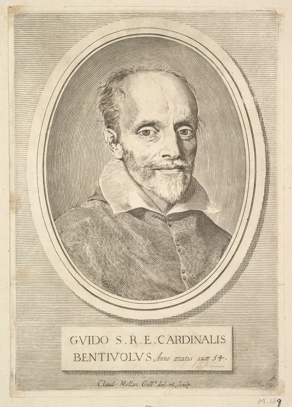 Portrait of Cardinal Guido Bentivoglio Wall Art by Claude Mellan - High-Resolution Digital Print