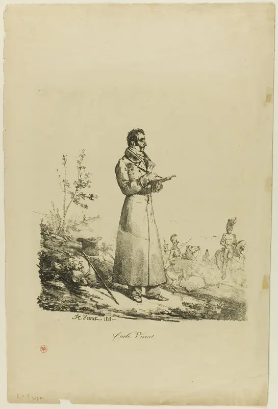 Portrait of Carle Vernet, Standing and Drawing