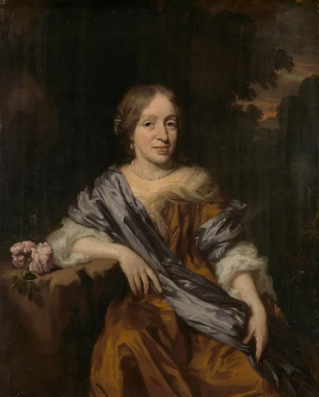 Portrait of Catharina Pottey, Sister of Willem and Sara Pottey Wall Art by Nicolaes Maes - High-Resolution Digital Print