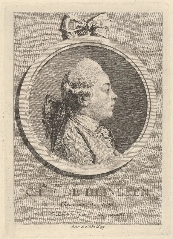 Portrait of Charles-Frédéric de Heinecken Wall Art by Augustin de Saint-Aubin - High-Resolution Digital Print