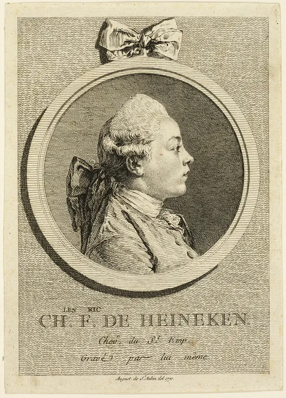 Portrait of Charles Frederick de Heincken Wall Art by Augustin de Saint-Aubin - High-Resolution Digital Print