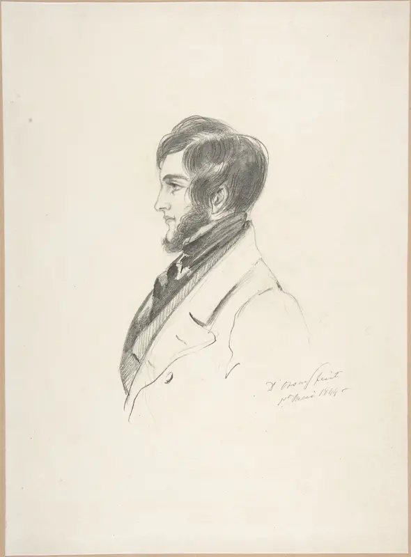 Portrait of Charles Kinnaird Sheridan Wall Art by Count Alfred Guillaume Gabriel D'Orsay - High-Resolution Digital Print
