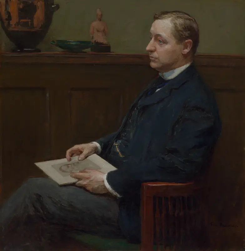 Portrait of Charles Lawrence Hutchinson Wall Art by Julius Gari Melchers - High-Resolution Digital Print