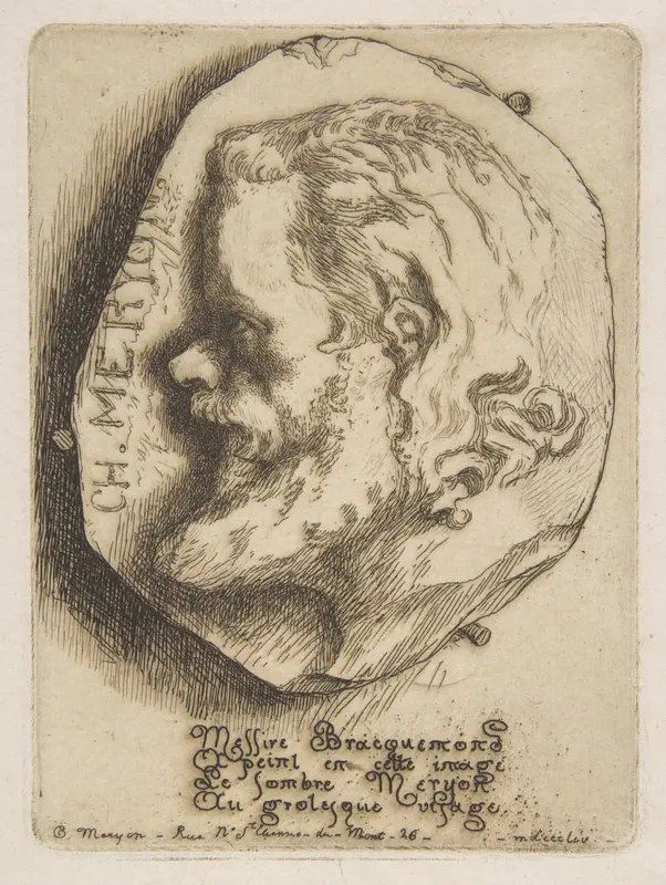 Portrait of Charles Meryon, in profile Wall Art by Félix Bracquemond - High-Resolution Digital Print