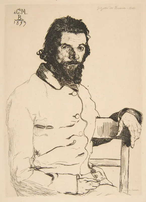 Portrait of Charles Meryon Wall Art by Félix Bracquemond - High-Resolution Digital Print