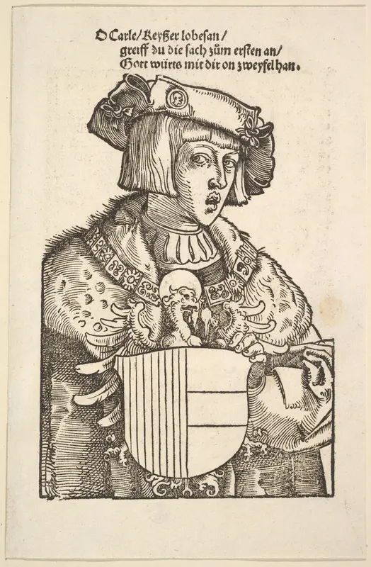 Portrait of Charles V Wall Art by Hans Baldung (called Hans Baldung Grien) - High-Resolution Digital Print