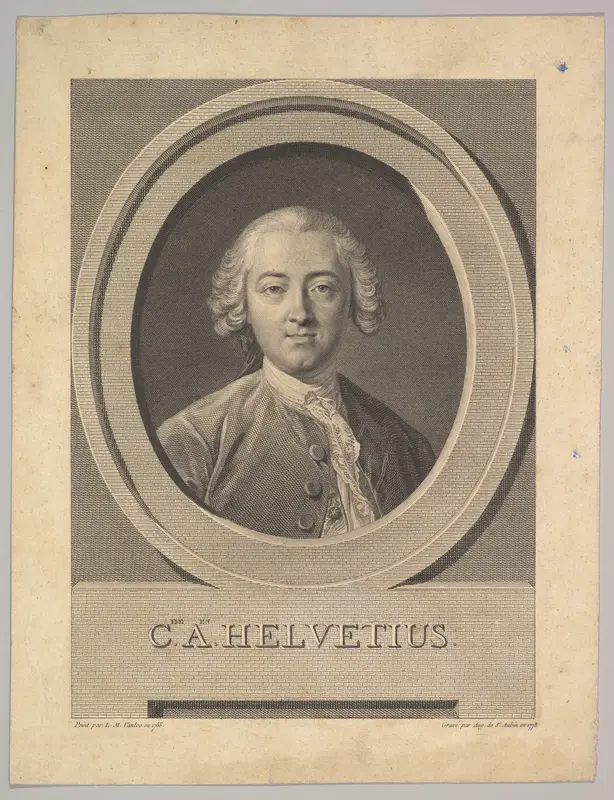 Portrait of Claude Adrien Helvétius (1715–1771) Wall Art by Augustin de Saint-Aubin - High-Resolution Digital Print