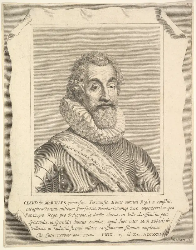 Portrait of Claude de Marolles Wall Art by Claude Mellan - High-Resolution Digital Print