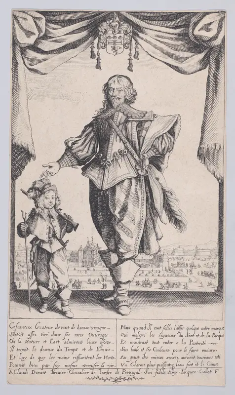 Portrait of Claude Dereut and His Son, Jean Wall Art by Jacques Callot - High-Resolution Digital Print