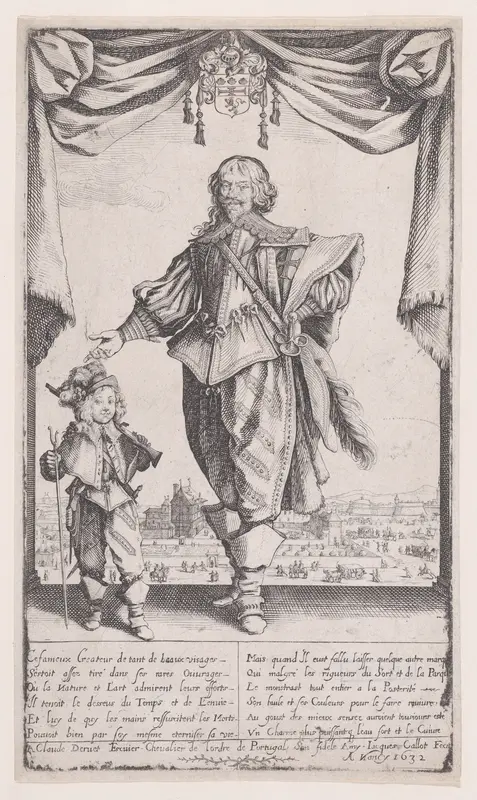 Portrait of Claude Deruet and His Son, Jean Wall Art by Jacques Callot - High-Resolution Digital Print