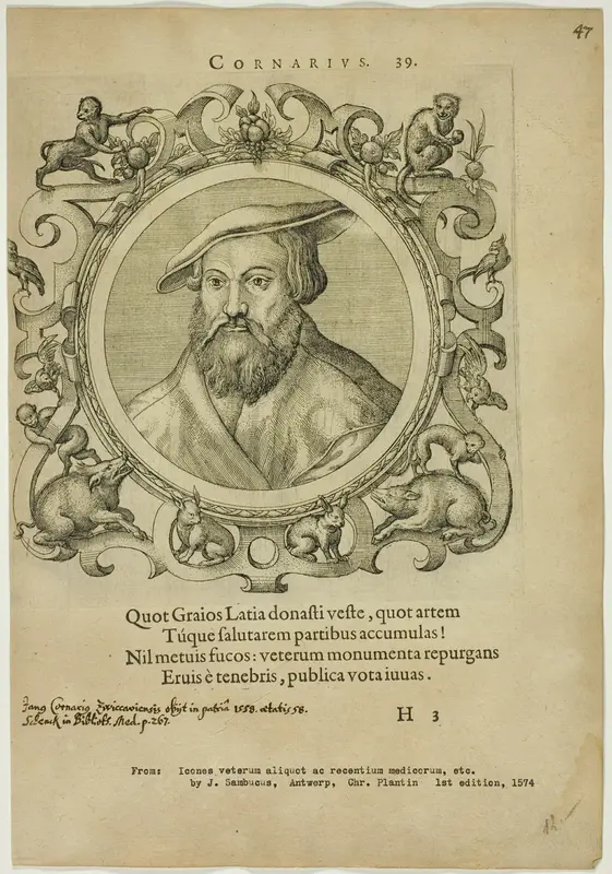 Portrait of Cornarius Wall Art by Johannes Sambucus - High-Resolution Digital Print