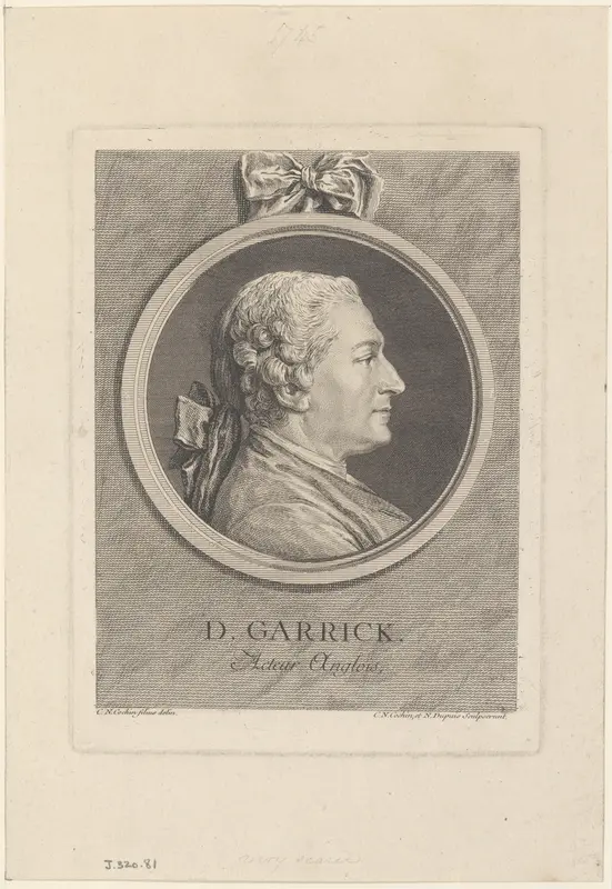 Portrait of David Garrick Wall Art by Charles Nicolas Cochin II - High-Resolution Digital Print