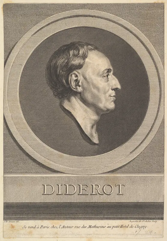 Portrait of Denis Diderot Wall Art by Augustin de Saint-Aubin - High-Resolution Digital Print