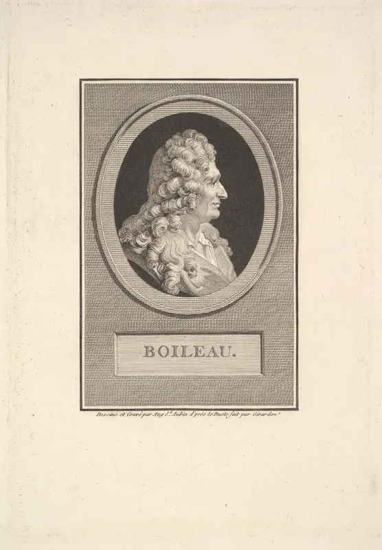 Portrait of Despréaux Nicolas Boileau Wall Art by Augustin de Saint-Aubin - High-Resolution Digital Print