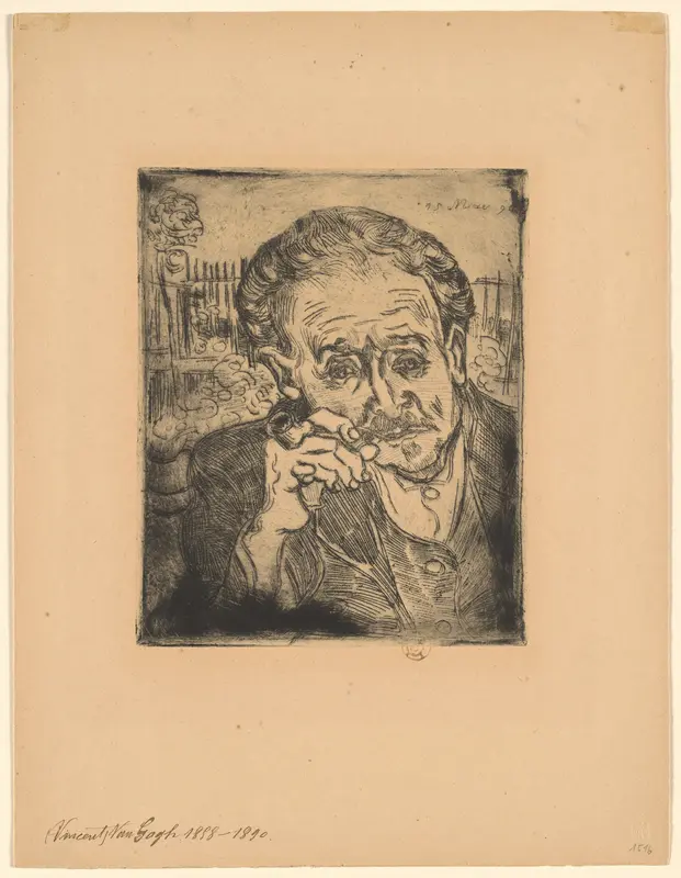 Portrait of Doctor Gachet or Man with a Pipe Wall Art by Vincent van Gogh - High-Resolution Digital Print