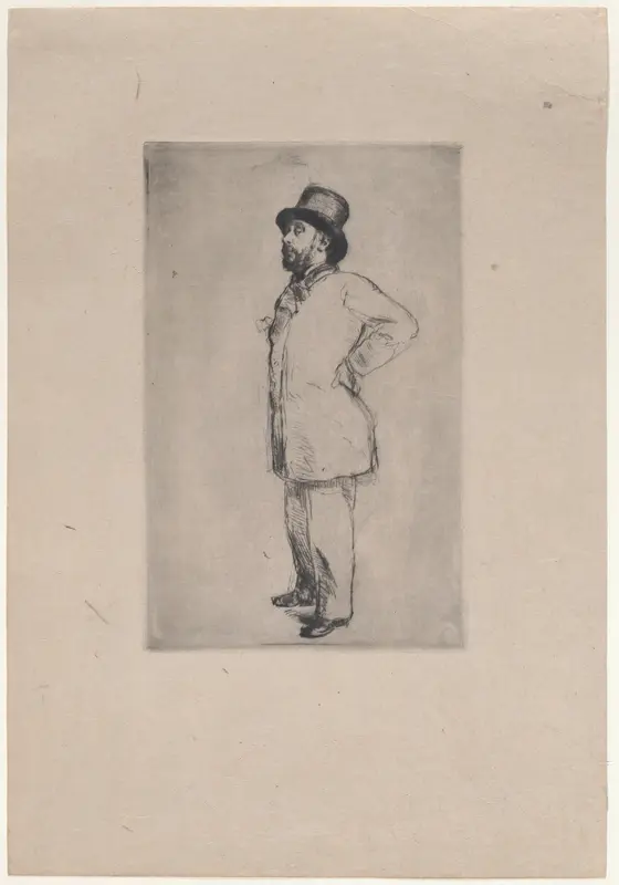 Portrait of Edgar Degas, wearing a hat Wall Art by Marcellin Desboutin - High-Resolution Digital Print