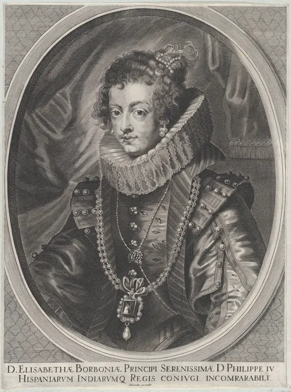 Portrait of Elisabeth of Bourbon, Queen of Spain Wall Art by Anonymous - High-Resolution Digital Print