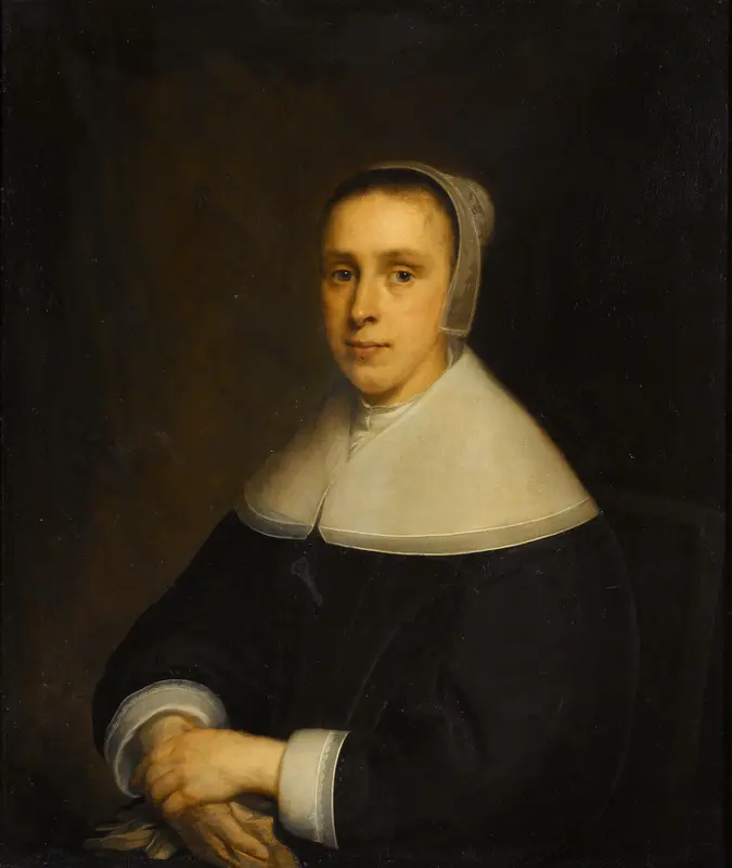 Portrait of Elisabeth Vervoorn (1617-57) Wall Art by Cornelis Janssens van Ceulen I - High-Resolution Digital Print
