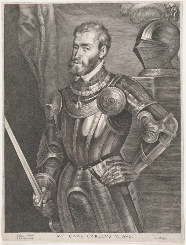 Portrait of Emperor Charles V Wall Art by Lucas Vorsterman I - High-Resolution Digital Print