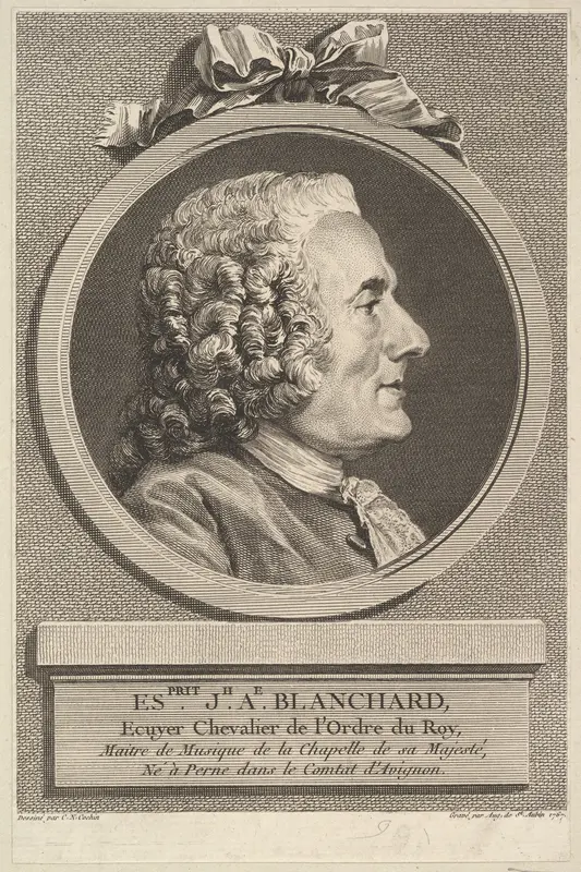 Portrait of Esprit-Joseph-Antoine Blanchard Wall Art by Augustin de Saint-Aubin - High-Resolution Digital Print