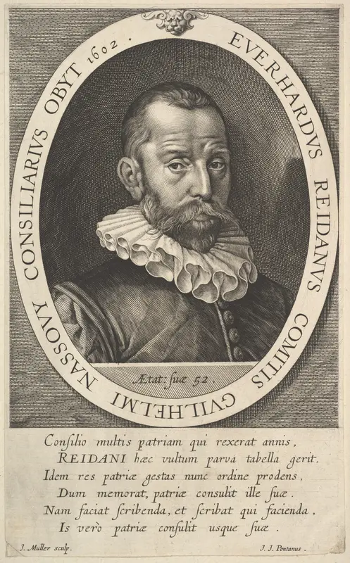 Portrait of Everhard van Reyd, Councillor of William, Prince of Orange Wall Art by Jan Muller - High-Resolution Digital Print
