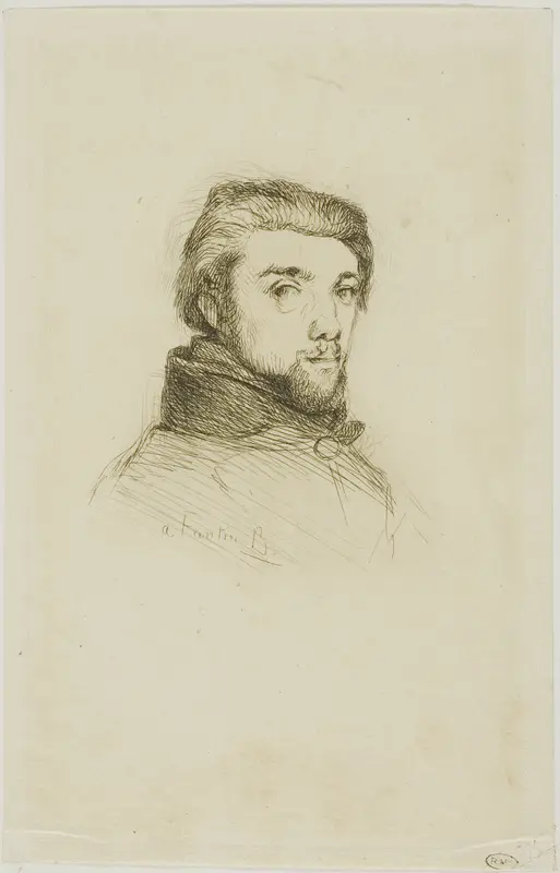 Portrait of Fantin-Latour Wall Art by Félix Henri Bracquemond - High-Resolution Digital Print