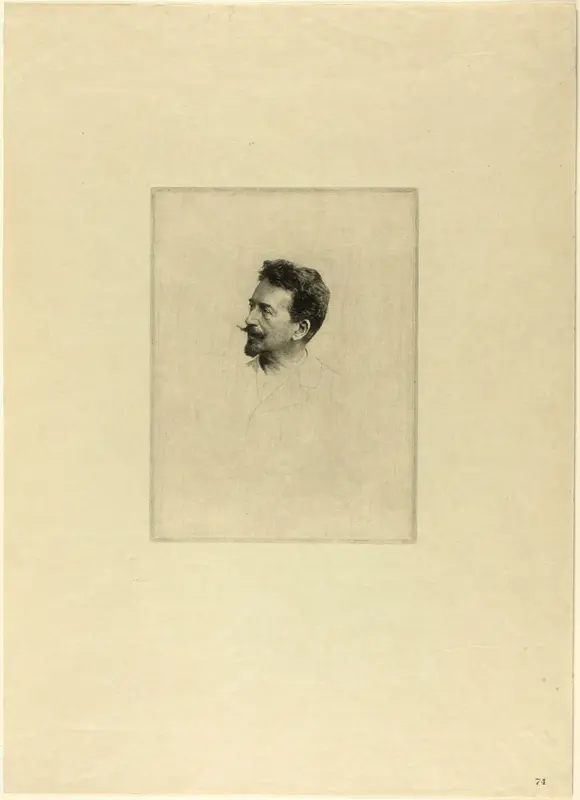 Portrait of Félicien Rops Wall Art by Adrien Lambert Jean de Witte - High-Resolution Digital Print