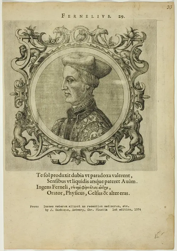 Portrait of Fernelius Wall Art by Johannes Sambucus - High-Resolution Digital Print
